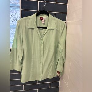 JM Collection Light Green Button Down Shirt
